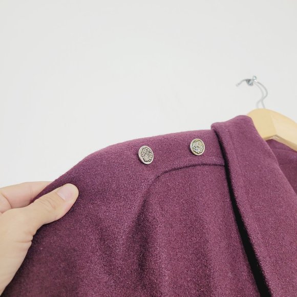 Balimel Vintage Plum Double Breasted Coquette Jacket Wool Blend Lined Elegance - Picture 4 of 15